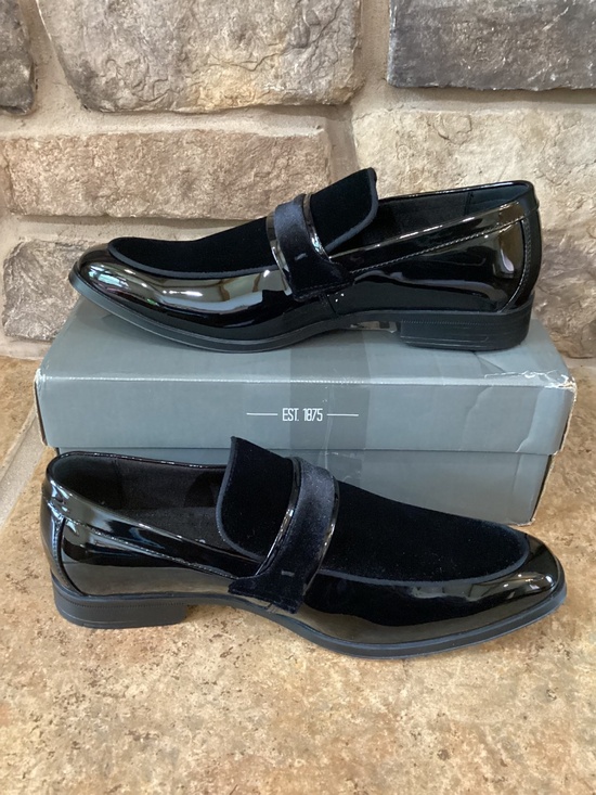 Stacy Adams Mens Dress Shoes 9 D Spratley Black Moc Toe Saddle Slip On New main image 4